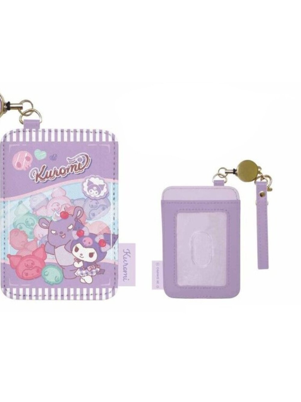 Kuromi Pass Holder Card Case with Reel | Sanrio | NWT